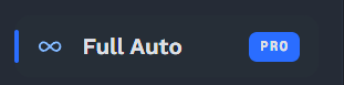 Full Auto PRO item in the sidebar